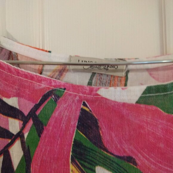 Floral Linen Sleeveless Dress - Picture 2 of 4